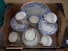 Blue & white part tea set