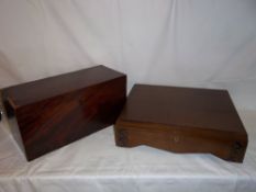 Mah. box & oak cutlery box