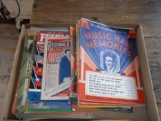 Sel. 'Music Hall Memories' sheet music books etc.