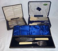 Sel. S.P cutlery inc. silver handled butter knives Sheff. 1918