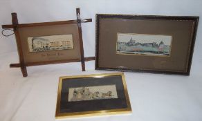 3 framed Stevengraphs 'The Present Time 60 Miles An Hour', 'Windsor Castle' & 1 other