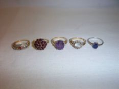 5 9ct gold dress rings