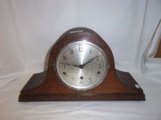 Oak cased Westminster chime mantel clock