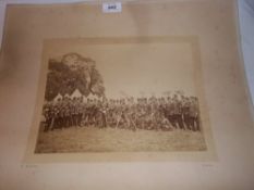 Mounted black & white photograph depicting military officers by R Slingsby, Lincoln