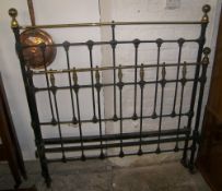 Vict cast & brass double bed head & foot