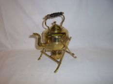 Brass spirit kettle on stand