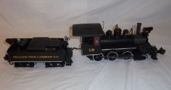 Bachmann G scale 2-6-0 Yellow Pine Lumber Co. loco with front & rear lights, smoke & sound in