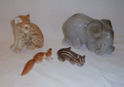 Lomonosov elephant, chipmunk, squirrel & cheetah cub