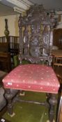 Lt. Vict. carved Jacobean style chair