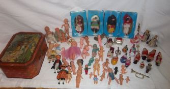 4 Palitoy `Pen Pals` dolls in origianl boxes & packaging & Riley`s Toffee tin containing sel. sm.