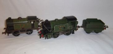 Hornby Meccano O gauge clockwork loco & tender & Hornby clockwork loco