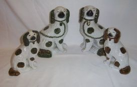 2 prs of lustre Staffordshire spaniels