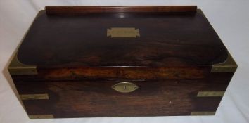 19th c. rosewood writing slope with brass fitments