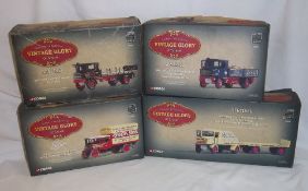 4 Corgi Vintage Glory of Steam die cast vehicles `Sentinel Platform Wagon With Trailer & Sacks