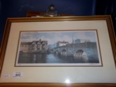 Framed Ltd ed 125/850 print depicting river scene signed in pencil McAlexander