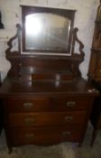 Vict mah. dressing table with Art Nouveau handles