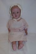 Composition doll with cloth body & painted face