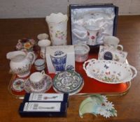 Sel. decorative ceramics inc. Aynsley, Ringtons, Belleek etc. (some boxed)