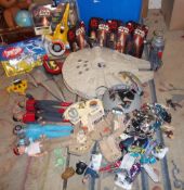 Sel. Star Wars figures, Millenium Falcon, Captain Scarlet figures, robot etc.