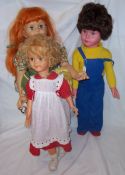 Lg. Semco doll 1960s, lg. Blossom doll `My Playfriend` 1980s & `Pattie Playpal` reproduction of