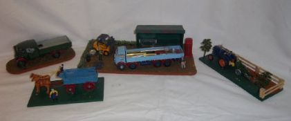 4 dioramas using die cast vehicles