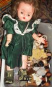 Lg. hard plastic doll & sel. costume dolls mainly Indians