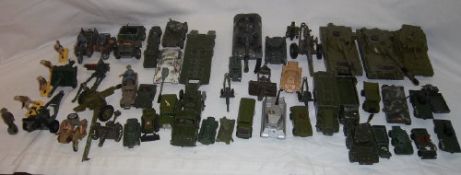 Sel. die cast military vehicles inc. Dinky, Britains, Matchbox etc.