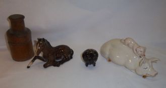 Beswick `Piggy Back` ornament, Beswick foal etc.