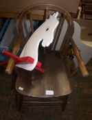 Dolls high chair & wooden hobby horse