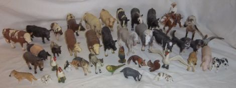 Sel. Schleich animals inc. cows, horses, pig, dogs, 3 day eventer, dressage horse etc.