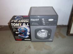 Childrens Hotpoint washer & laundry basket & Tomy Radio both in original boxes