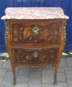 Marble topped inlaid commode