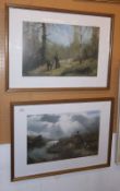 Pr framed ltd ed. shooting prints signed in pencil by John Trickett