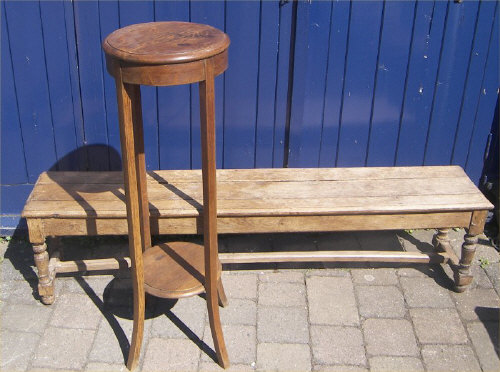 Oak bench & stool
