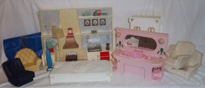 Sindy `Wall Of Sound` with accessories & Sindy furniture etc.