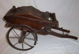 Wooden cart with cast metal spoke wheels