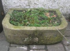 Stoneware demi lune trough width approx. 58cm