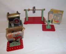 Sel steam engine & sel. Mamod accessories inc. miniature polishing machine, hammer etc.