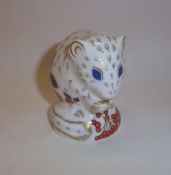 Royal Crown Derby `Dormouse` paperweight with gold stopper