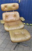 Eames style lounger chair & ottoman