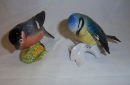 Beswick bullfinch incised number 1042 & 1 other bird figurine