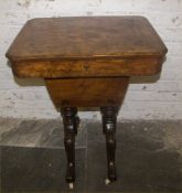 Inlaid walnut sewing table