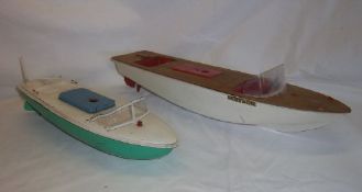 Sutcliffe tinplate `Hawk` model & Sutcliffe `Meteor` model boat