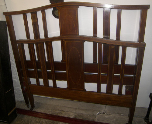 Edw. mah. inlaid double bed