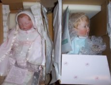 2 Ashton Drake porcelain dolls in original boxes with certificates `Andrew` &  `Beautiful Newborn`