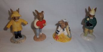 3 Royal Doulton Bunnykins figurines `Sweetheart Bunnykins`, `Rainy Day Bunnykins`, `Sailor