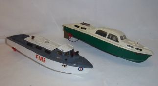 Triang `Burnham London` model boat & Triang `Fire` model boat
