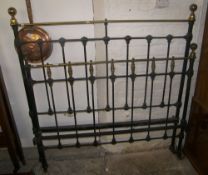 Vict cast & brass double bed head & foot