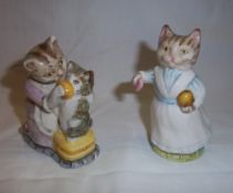 2 Beswick Beatrix Potter figurines `Tabitha Twitchit and Miss Moppet` & `Tabitha Twitchit`