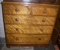 Vict satinwood chest of drawers